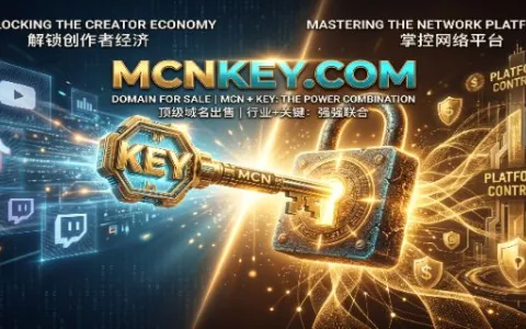 掌握网红经济的终极武器：行业极品域名 mcnkey.com 独家出售